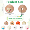 90Pcs 9 Colors Wood European Style Beeds WOOD-OC0003-74-2