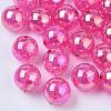 AB Color Transparent Crackle Round Acrylic Beads CACR-S006-06-1