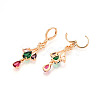 Brass Micro Pave Cubic Zirconia Leverback Earrings EJEW-N058-03G-3