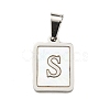304 Stainless Steel Pave Natural White Shell Pendants STAS-S130-03P-S-1