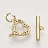 Brass Micro Pave Clear Cubic Zirconia Toggle Clasps X-KK-T054-13G-NF-3