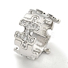 Puzzle Brass Micro Pave Cubic Zirconia Cuff Open Rings for Women RJEW-I103-005P-1