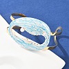 Shell Shape 304 Stainless Steel Enamel Cuff Bangles for Women BJEW-A049-04D-G-1
