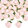 Light Gold Plated Alloy Enamel Pendants ENAM-SC0002-75-1