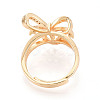 Bowknot Brass Micro Pave Clear Cubic Zirconia Adjustable Ring Settings KK-T076-27G-3