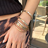 6Pcs 6 Styles Iron Cuff Bangles for Women WG7A492-01-2