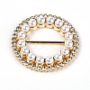 Flat Round Alloy Rhinestone Buckles PALLOY-WH0086-37-1