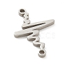 201 Stainless Steel Laser Cut Connector Charms STAS-R133-02P-02-2