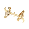 Brass Micro Pave Cubic Zirconia Pendants KK-F919-39B-G-2