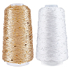 2 Rolls 2 Colors Polyester Sparkle Sequin Yarn OCOR-CY0002-52B-1