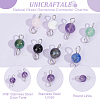 80Pcs 8 Styles Natural Mixed Gemstone Connector Charms PALLOY-UN00002-4