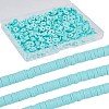 3 Strands Flat Round Handmade Polymer Clay Beads CLAY-SC0001-69E-1