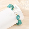 Raw Natural Amazonite and Oval Shell Pearl Beaded Bracelets BJEW-JB14389-2