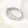 304 Stainless Steel Micro Pave Cubic Zirconia Finger Rings for Women RJEW-A104-01P-3