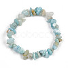 Unisex Chip Natural Flower Amazonite Beaded Stretch Bracelets BJEW-S143-26-2