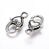 Tibetan Style Heart Lobster Claw Clasps  LF013Y-2