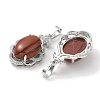 Natural Red Jasper Oval Pendants G-NH0025-15P-11-2