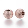 Ion Plating(IP) 201 Stainless Steel Textured Beads STAS-P108-05RG-2