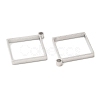 Non-Tarnish 304 Stainless Steel Open Back Bezel Rhombus Pendants STAS-Z040-02A-P-2