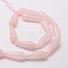 Natural Rose Quartz Teardrop Beads Strands G-E329-34-2