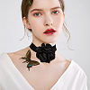 Gothic Cloth Flower Cord Bracelet & Choker Necklace NJEW-CP0001-04A-5