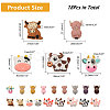 18Pcs 18 Styles Cow/Cattle Food Grade Silicone Focal Beads SIL-CA0002-86-2