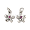 Brass Micro Pave Cubic Zirconia Pendants KK-G490-28B-P-1