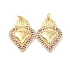 Rack Plating Brass Micro Pave Cubic Zirconia Pendants KK-C021-11G-2