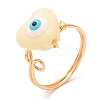 Resin Heart with Eye Open Cuff Rings RJEW-JR00578-2