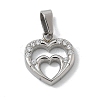 304 Stainless Steel Micro Pave Cubic Zirconia Pendants STAS-Z107-04P-02-1