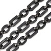 201 Stainless Steel Oval with Rectangle Link Chains CHS-F024-01A-EB-1