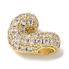 Brass Micro Pave Cubic Zirconia Beads KK-P290-61G-J-2