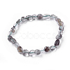 Natural Lodolite Quartz Bead Stretch Bracelets BJEW-K213-07-2