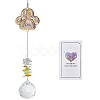 Pet Memorial Alloy Rhinestone Cat Paw Print Hanging Suncatchers HJEW-WH20022-03G-1