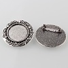 Vintage Alloy Brooch Cabochon Bezel Settings PALLOY-O038-32AS-1