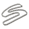 Non-Tarnish 201 Stainless Steel Byzantine Chain Necklaces NJEW-V0313-02-3