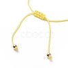 Brass Tiny Cross Charms Braided Beaded Bracelets for Women BJEW-JB08743-4