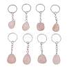Natural Rose Quartz Keychain G-DC0001-24-1