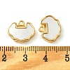 Brass Pave Shell Charms KK-M277-04B-G-3