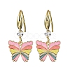 Brass Micro Pave Clear Cubic Zirconia Dangle Earrings EJEW-F362-16G-4