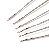 (Defective Closeout Sale: Rusting)Platinum Tone Plastic Handle Iron Crochet Hooks Needles TOOL-XCP0001-82-3
