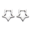 Tarnish Resistant 304 Stainless Steel Star Huggie Hoop Earrings STAS-J033-05P-2