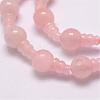 Natural Rose Quartz 3-Hole Guru Bead Strands G-K149-19-2
