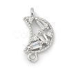 Brass Clear Cubic Zirconia Connector Charms KK-Z094-03P-01-1