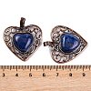 Natural Lapis Lazuli Dyed Peach Love Heart Pendants G-G158-01-16-3