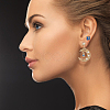 6Pcs 6 Style Flower & Square & Star & Moon Cubic Zirconia Stud Earrings EJEW-AN0003-31-6