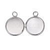 304 Stainless Steel Pendant Cabochon Settings X-STAS-F191-14S-C-3