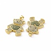 Brass Micro Pave Clear Cubic Zirconia Pendants ZIRC-F135-26G-01-3