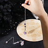 SUPERFINDINGS 2 Strands 2 Style Rough Natural Amethyst & Rose Quartz Dowsing Pendulums FIND-FH0003-14-2