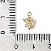 Brass Pave Cubic Zirconia Flower Links Connector Charms KK-H089-34G-02-5